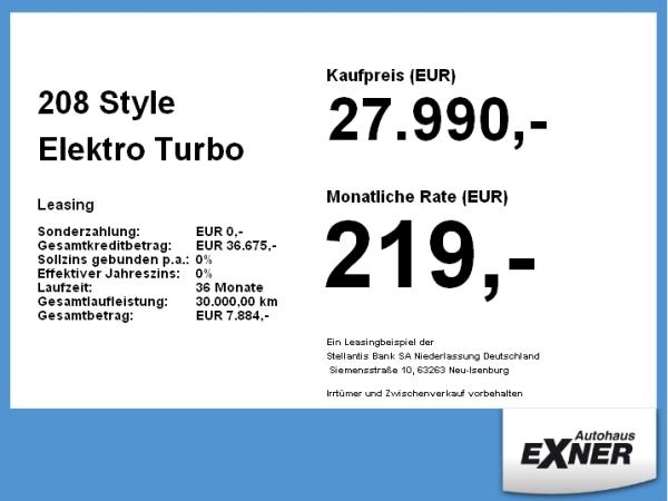 Peugeot 208 Style Elektro **Gewerbehammer**