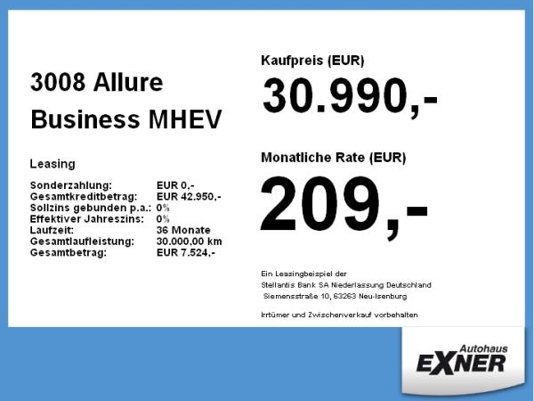 Peugeot 3008 Allure Business MHEV **Gewerbehammer**