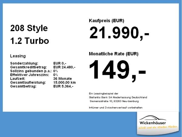 Peugeot 208 Style 1.2 Turbo