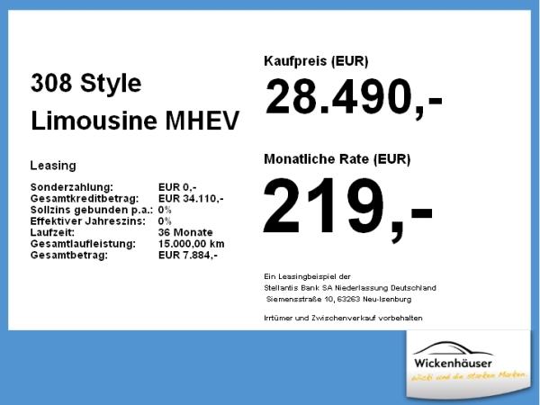 Peugeot 308 Style Limousine MHEV