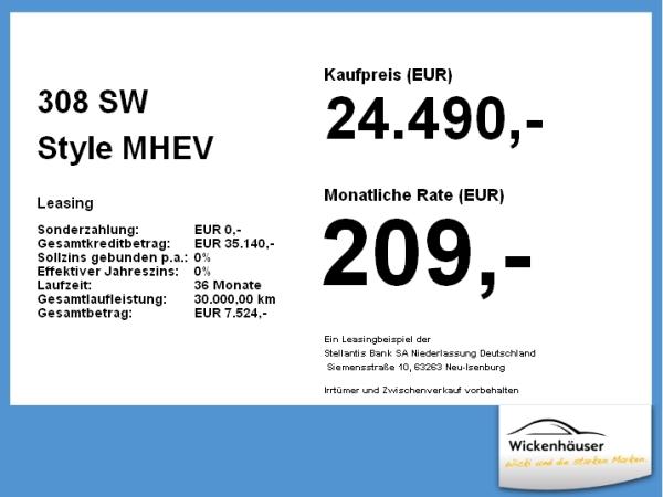 Peugeot 308 SW Style MHEV **Gewerbehammer**