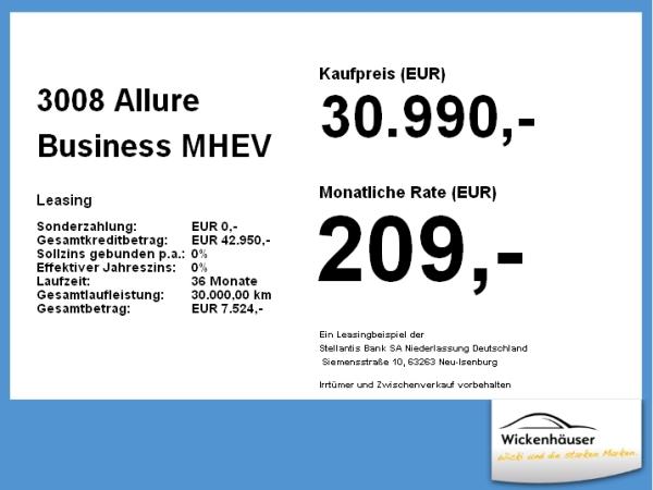 Peugeot 3008 Allure Business MHEV **Gewerbehammer**