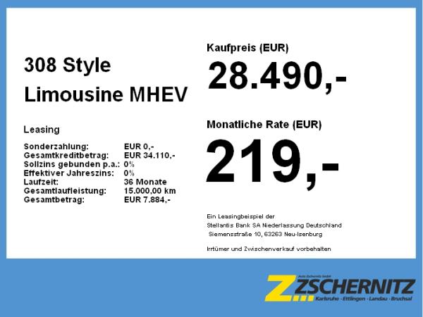 Peugeot 308 Style Limousine MHEV