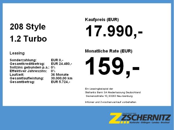 Peugeot 208 Style 1.2 Turbo **Gewerbehammer**