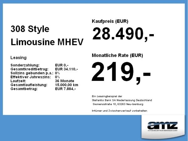Peugeot 308 Style Limousine MHEV