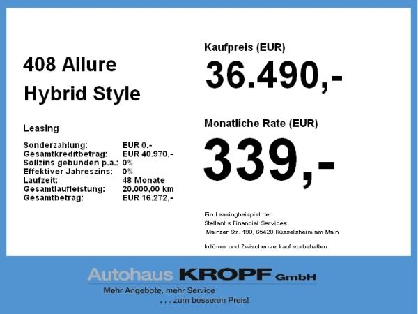 Peugeot 408 Allure Hybrid