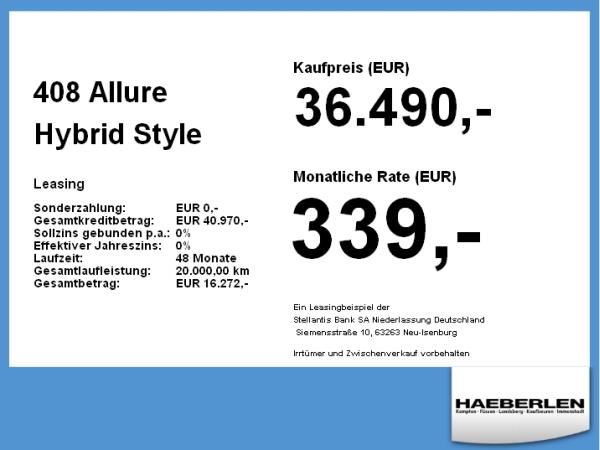 Peugeot 408 Allure Hybrid