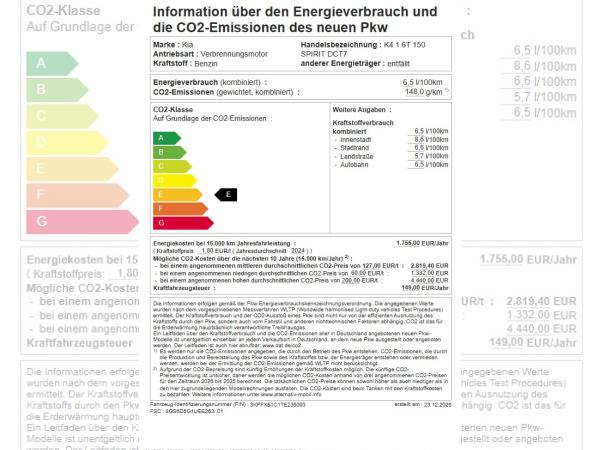 Kia K4 SPIRIT SITZHEIZUNG VORNE 360° KAMERA HARMAN KARDON PREMIUM SOUNDSYSTEM KLIMAAUTOMATIK LED ELEKTRISCH
