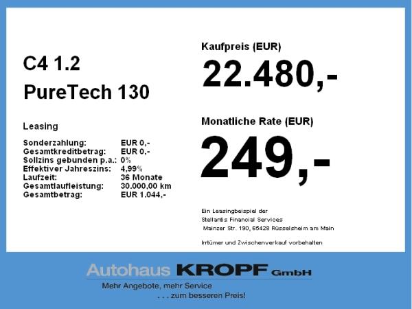 Citroën C4 1.2 PureTech 130 Max ACC+LED+Navi+SHZ+2xKlima