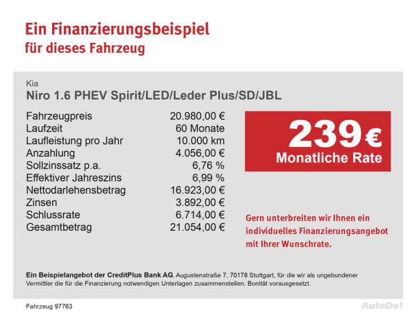 Kia Niro 1.6 PHEV Spirit/LED/Leder Plus/SD/JBL Navi