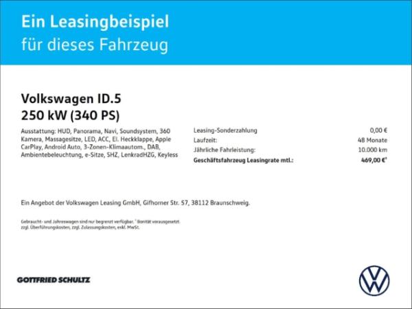 Volkswagen ID.5 GTX 250 kW 4M NAVI PANO W-PUMPE KAM ACC LED SHZ PDC LM