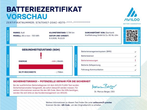 Audi A6 e-tron Avant quattro S-Line 20 AHK MATRIX 0,25%