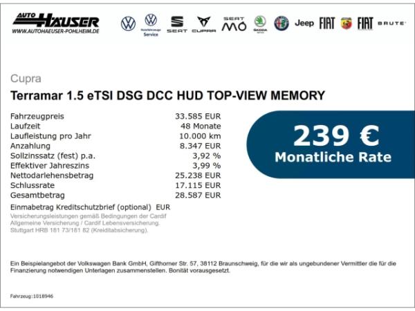 Cupra Terramar 1.5 eTSI DSG DCC HUD TOP-VIEW MEMORY