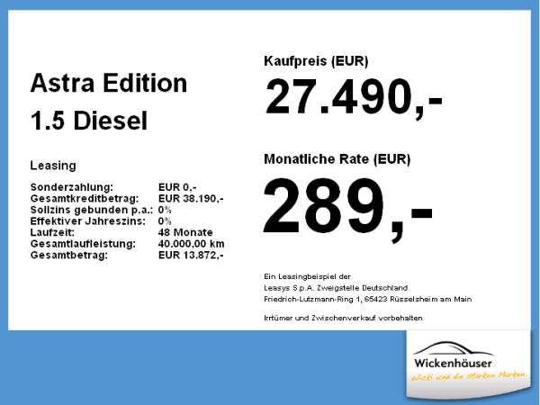 Opel Astra Edition 1.5 Diesel