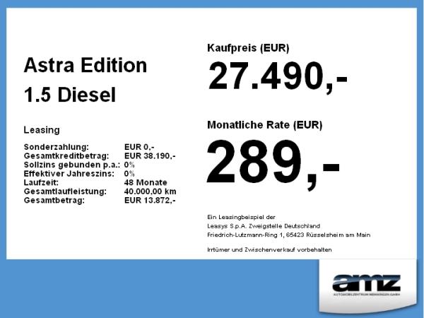 Opel Astra Edition 1.5 Diesel