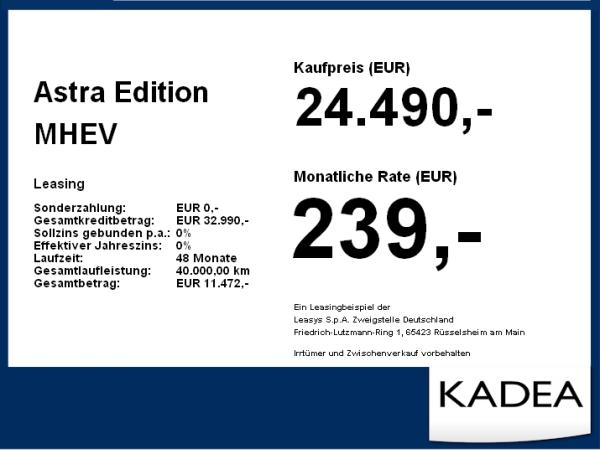 Opel Astra Edition MHEV