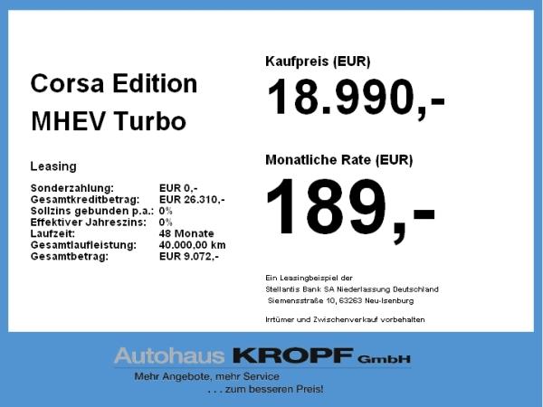 Opel Corsa Edition MHEV