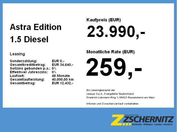 Opel Astra Edition 1.5 Diesel