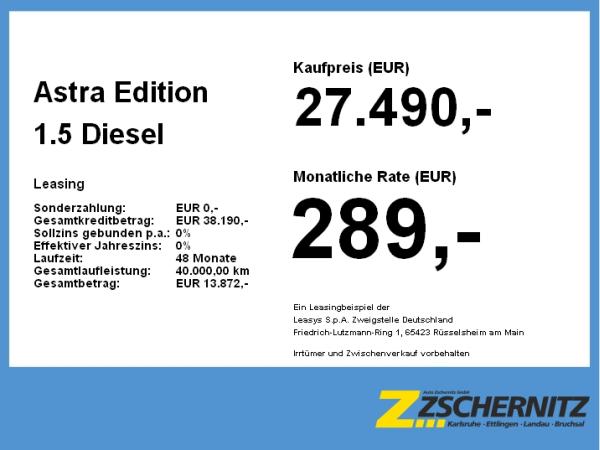Opel Astra Edition 1.5 Diesel