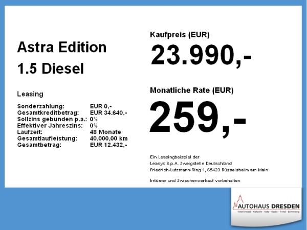 Opel Astra Edition 1.5 Diesel