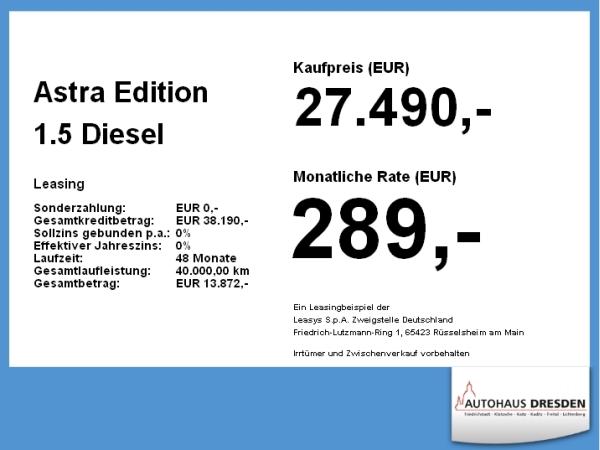 Opel Astra Edition 1.5 Diesel