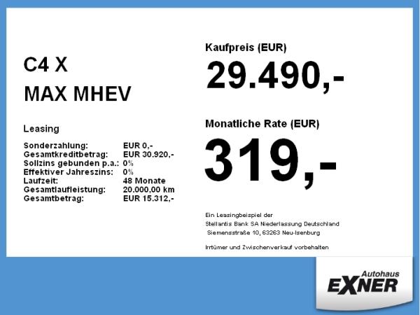 Citroën C4 X MAX MHEV