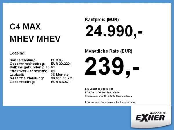 Citroën C4 MAX MHEV