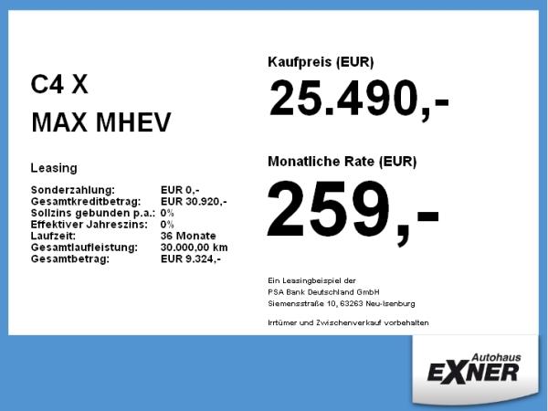 Citroën C4 X MAX MHEV