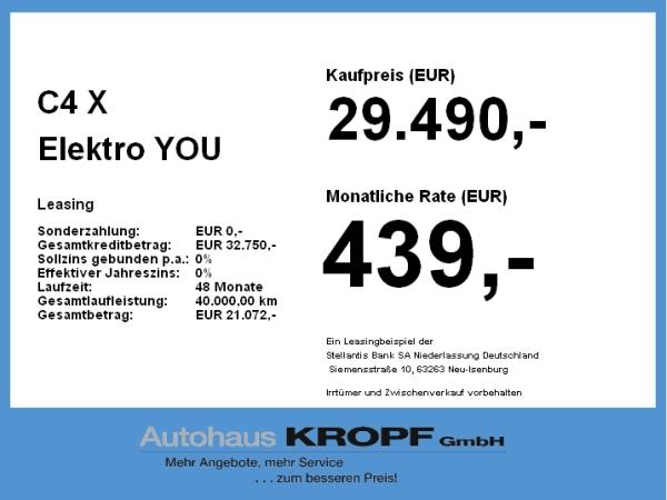 Citroën C4 X Elektro YOU Standard-Range
