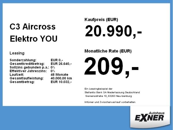 Citroën C3 Aircross Elektro YOU