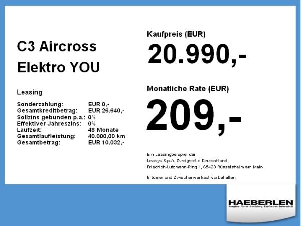Citroën C3 Aircross Elektro YOU