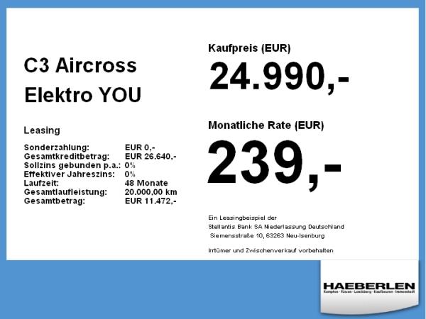 Citroën C3 Aircross Elektro YOU