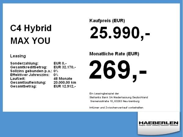 Citroën C4 Hybrid MAX **SONDERANGEBOT**