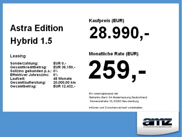 Opel Astra Edition Hybrid