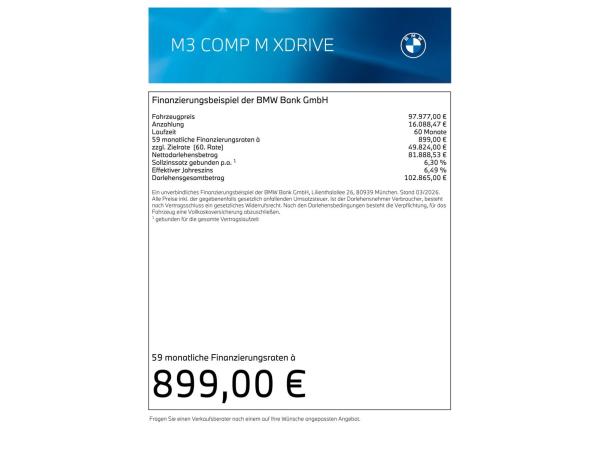 BMW M3 Competition M xDrive Touring🏁|UPE 124.560€|Sofort verfügbar
