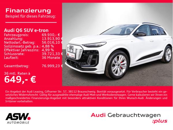 Audi Q6 e-tron Q6 SUV e-tron performance !0,25%! S line PANO AHK B&O VC / Sofort verfügbar!!!