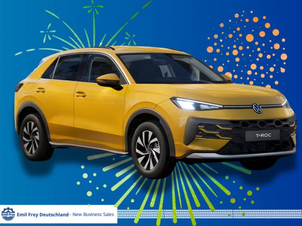 Volkswagen T-Roc 1.5 eTSI DSG Life „Nur 179 €. Nur jetzt. Nur Emil Frey."