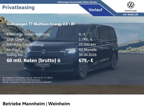 Volkswagen Multivan Energy 2.0 TDI DSG Klima AHK 7-Sitzer