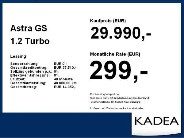 Opel Astra GS 1.2 Turbo **Gewerbehammer**