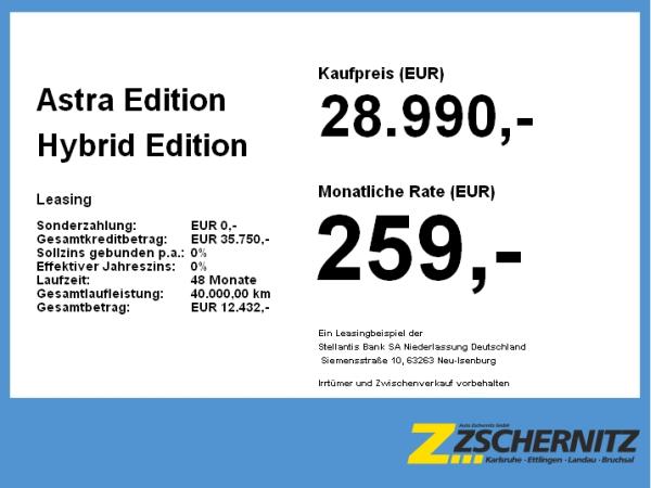 Opel Astra Edition Hybrid **Gewerbehammer**