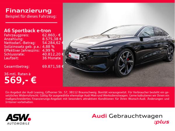 Audi A6 e-tron A6 Sportback e-tron !0,25%! S Line 360° PANO HUD Leder AHK // Sofort verfügbar!!!