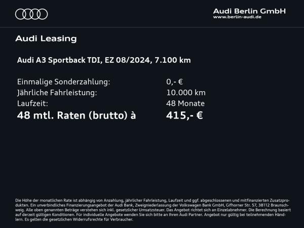 Audi A3 Sportback 35 TDI S tr. LED AHK NAVI PDC VIRTC