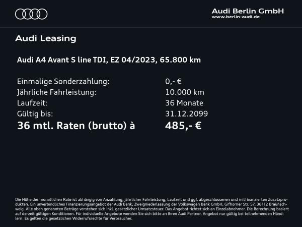 Audi A4 Avant S line 35 TDI S tr. RFK LED NAVI ACC
