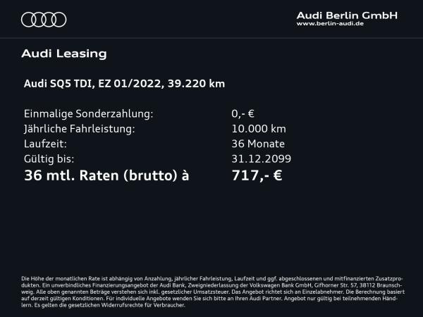 Audi SQ5 TDI tiptr. LEDER MATRIX RFK NAVI VIRTUAL B&O