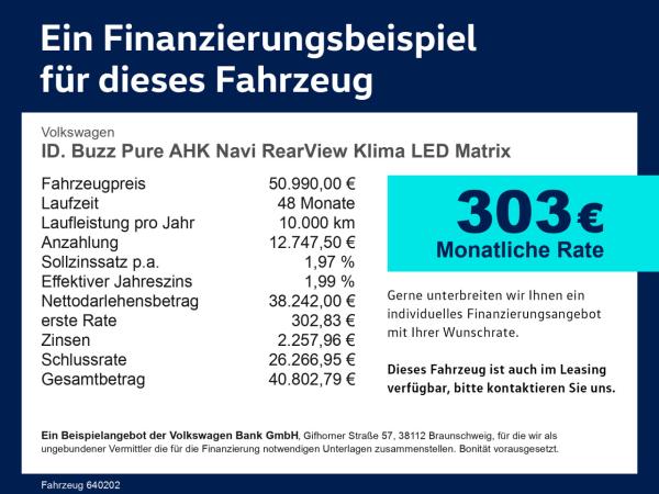 Volkswagen ID.Buzz ID. Buzz Pure AHK Navi RearView Klima LED Matrix