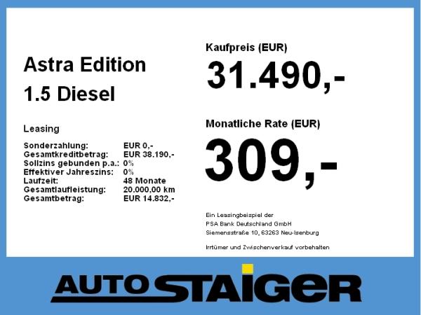 Opel Astra Edition 1.5 Diesel
