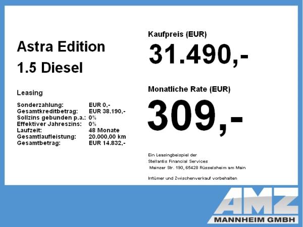 Opel Astra Edition 1.5 Diesel