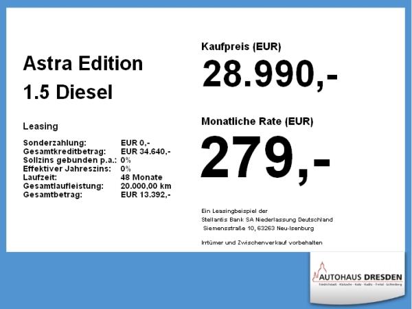 Opel Astra Edition 1.5 Diesel
