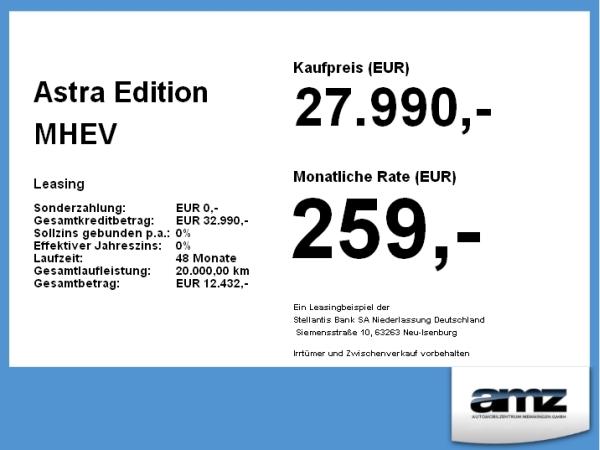 Opel Astra Edition MHEV