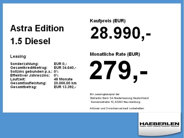 Opel Astra Edition 1.5 Diesel